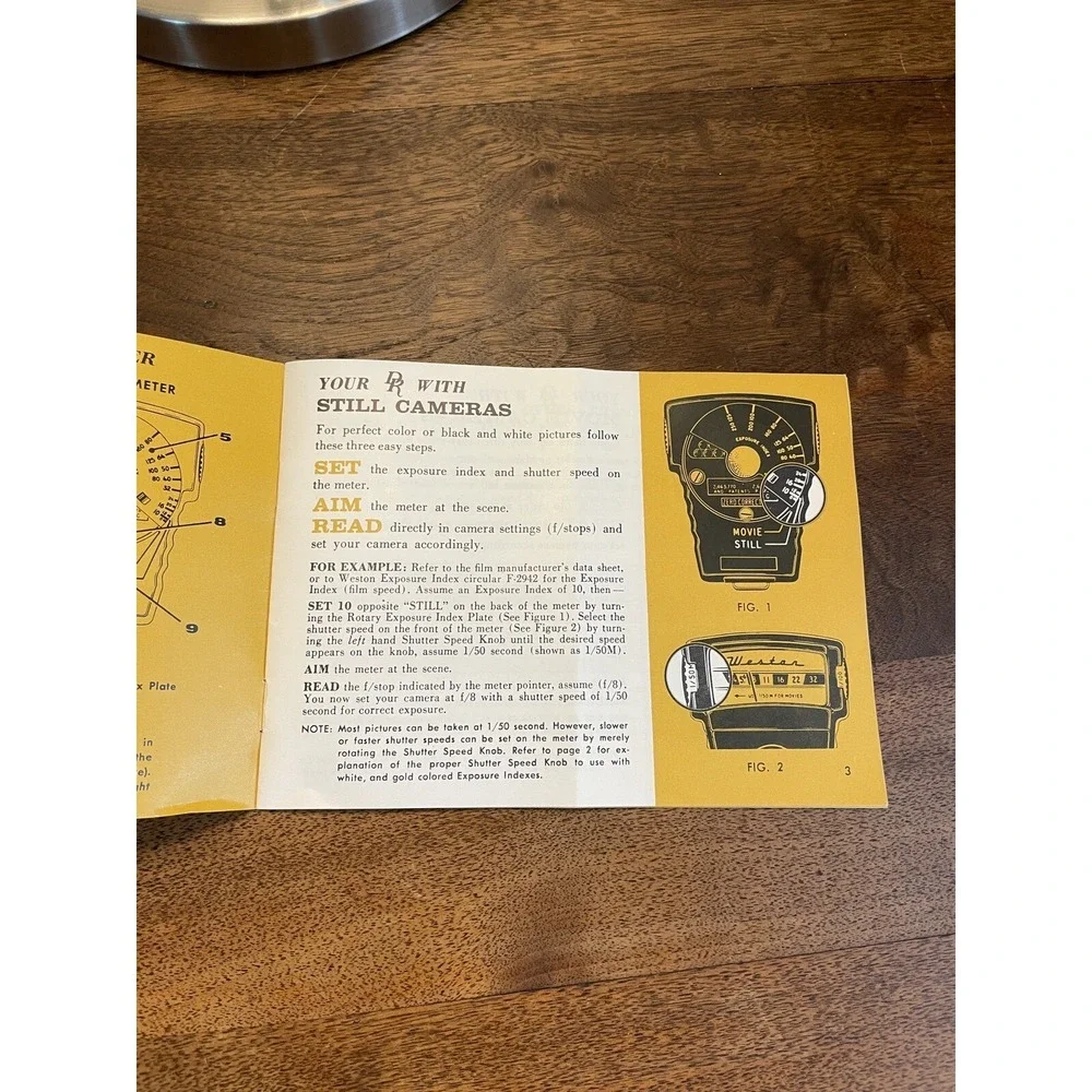 Weston Exposure Meter Direct Reading Model 854 Vintage Photography